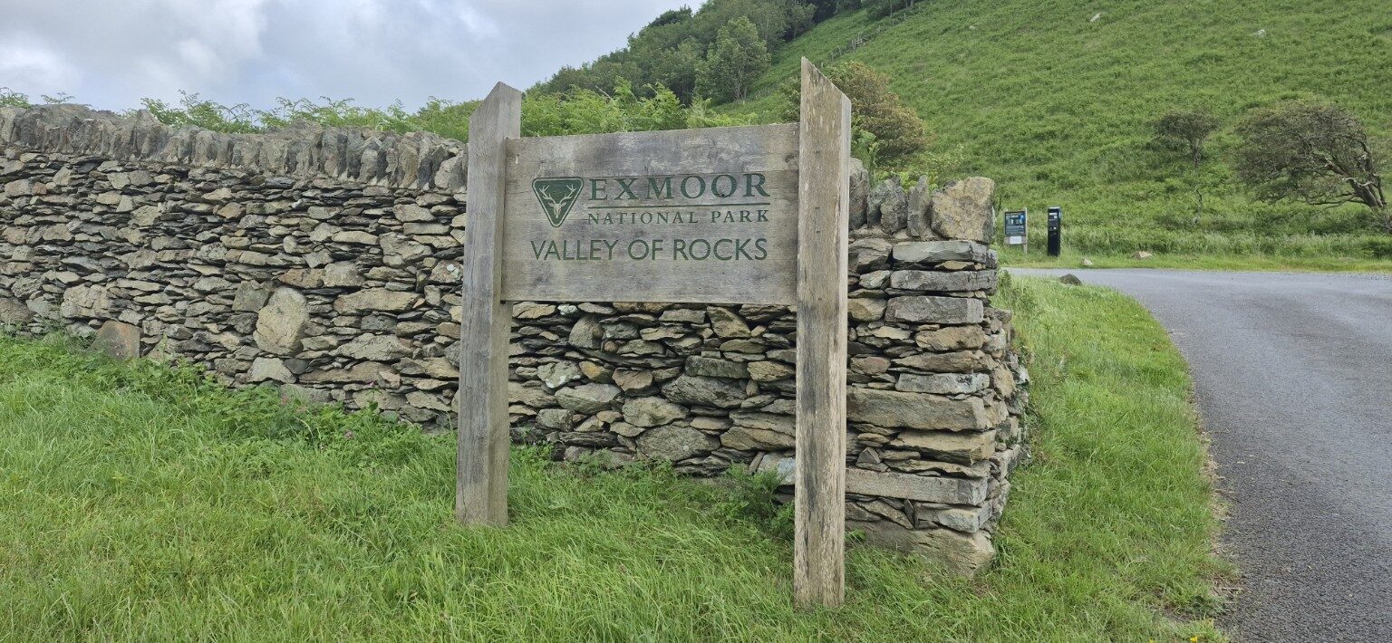Exmoor National Park Valley of Rocks sign